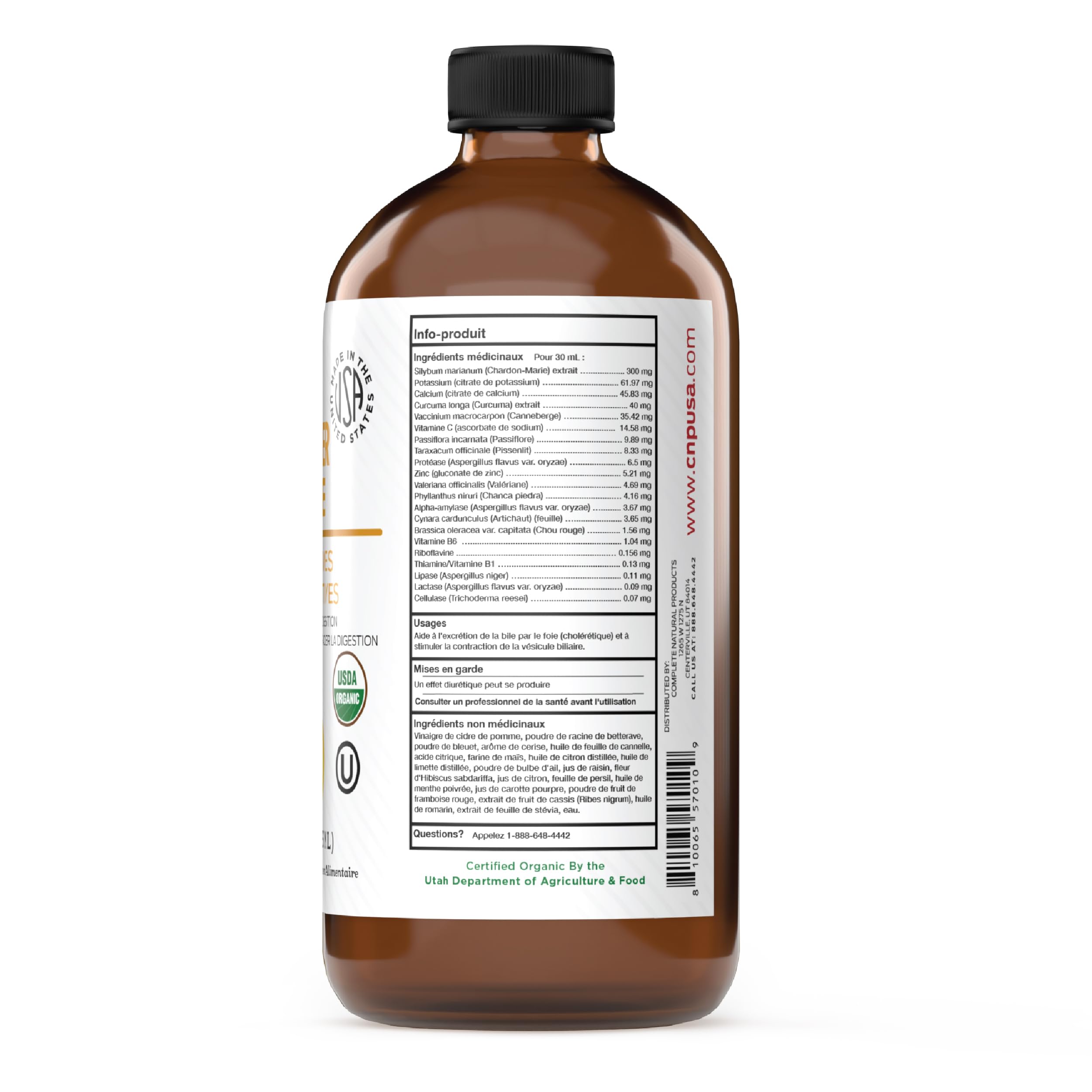 Complete Natural Products Hecho en Estados Unidos con certificado kosher.