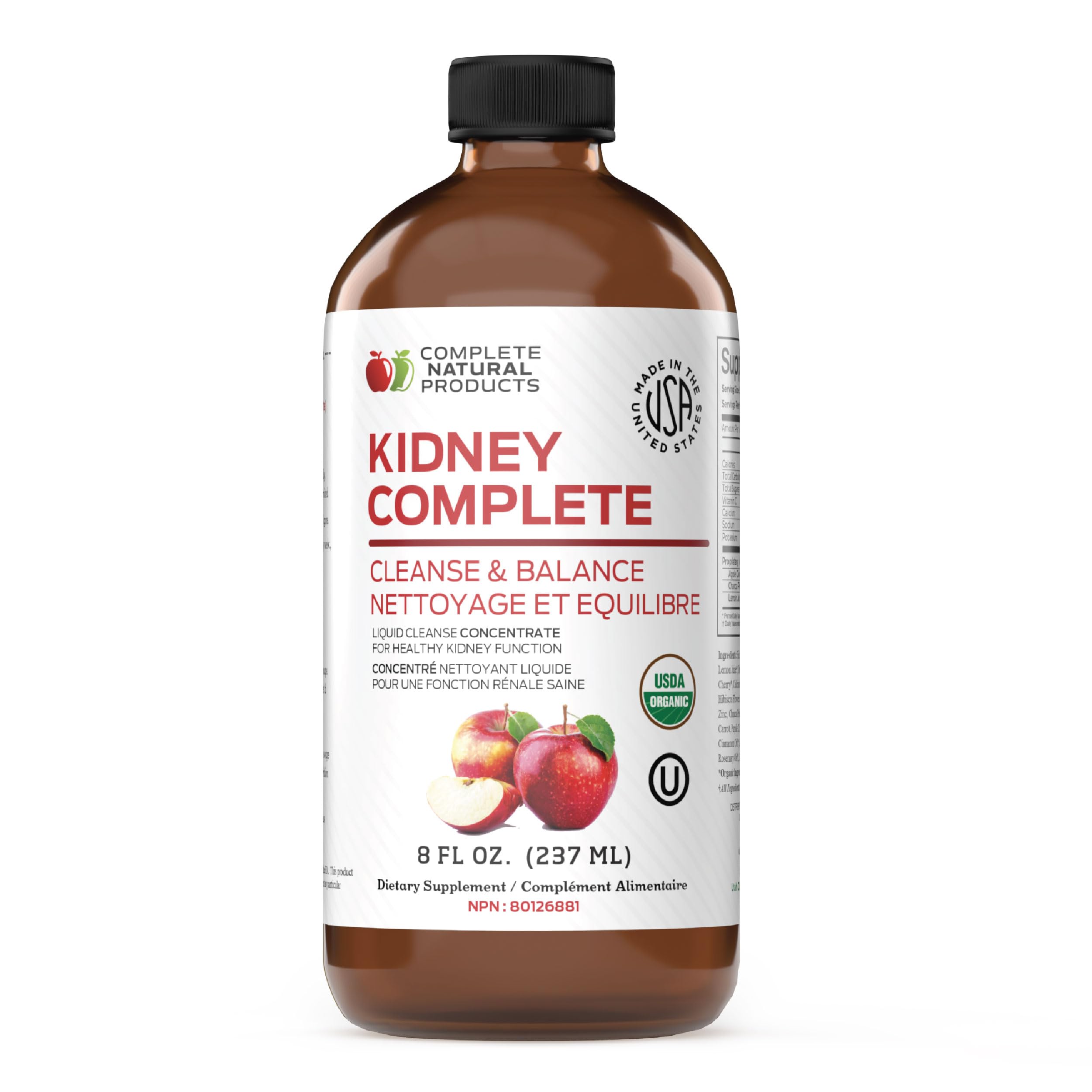 Complete Natural Products Kidney Complete: botella de 8 oz para apoyo diario renal