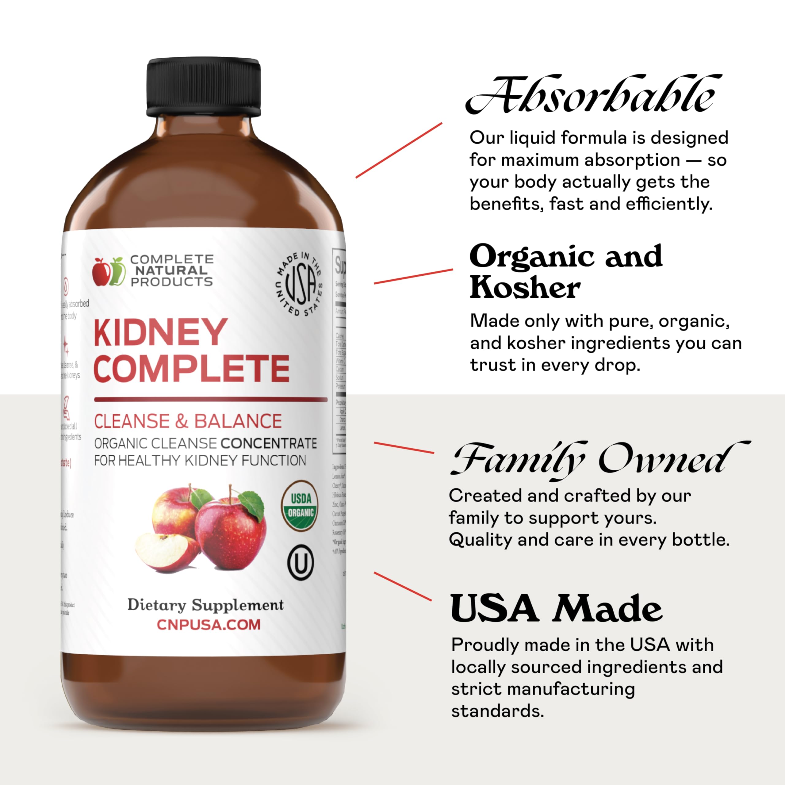 Complete Natural Products Kidney Complete: copa medidora para dosis precisa.