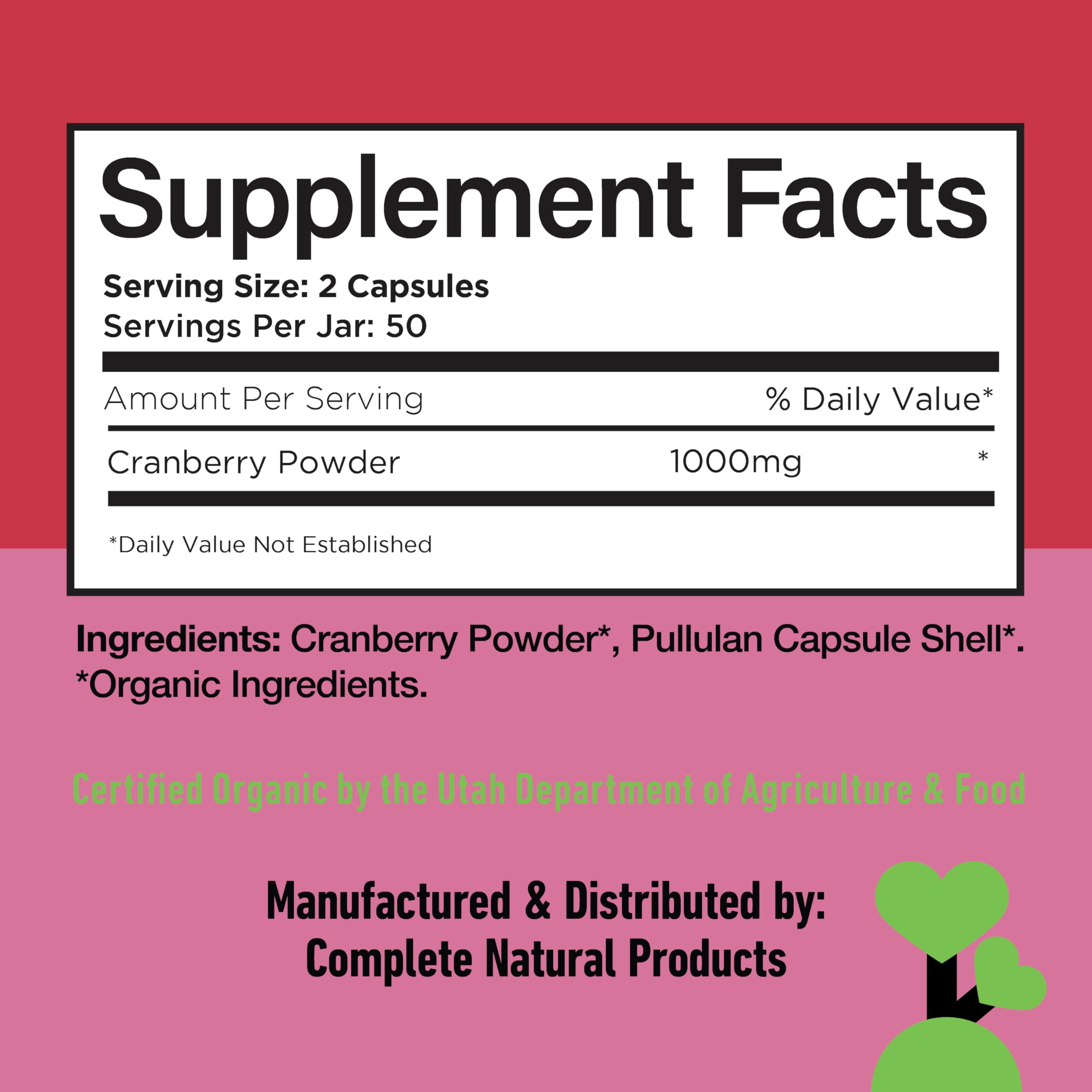 Complete Natural Products arándano orgánico, vegano y sin OGM