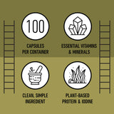 Complete Natural Sea Kelp Capsules: cápsulas claras sobre fondo blanco lista para consumir.