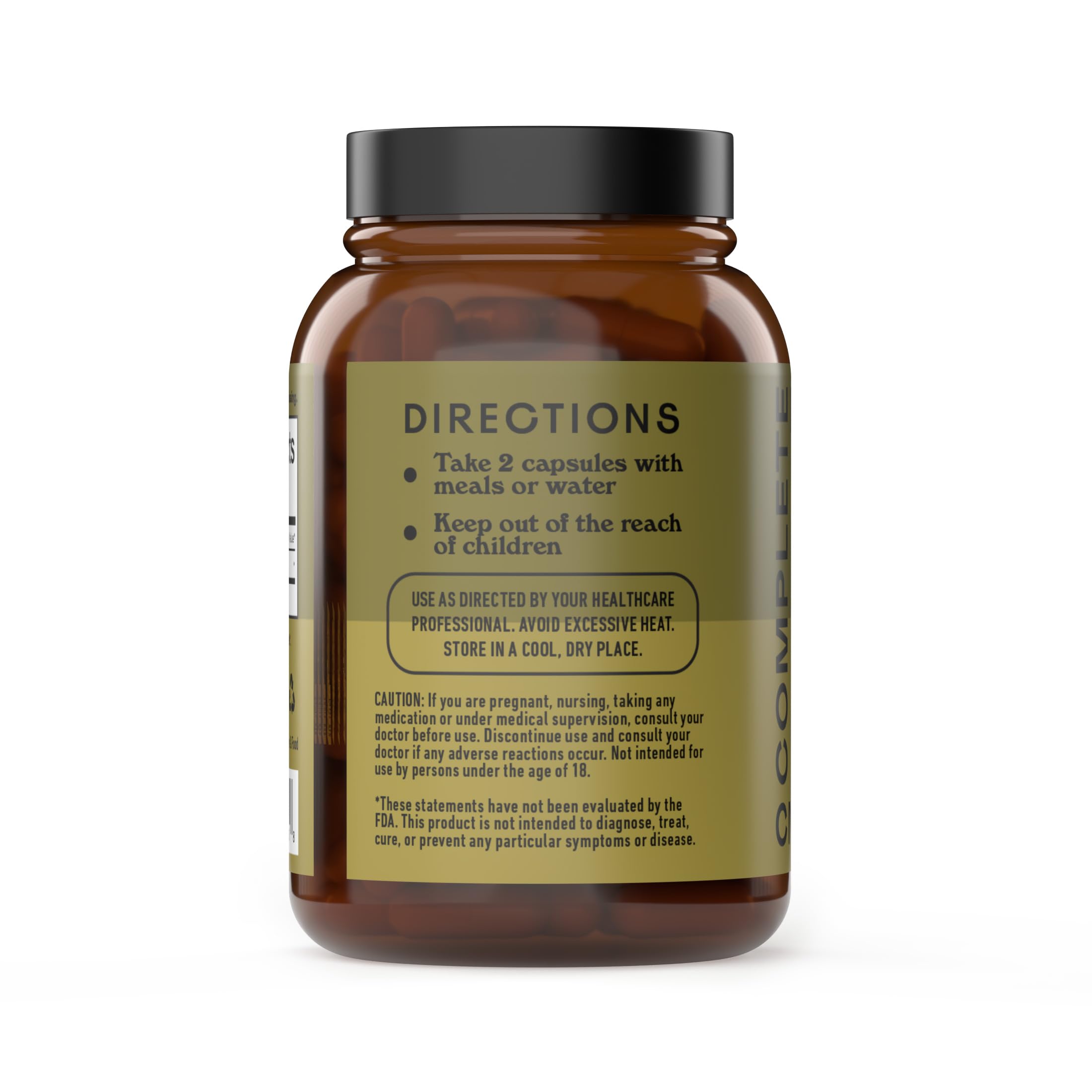Complete Natural Sea Kelp Capsules: etiqueta visible, certificado OU Kosher y sin gluten.