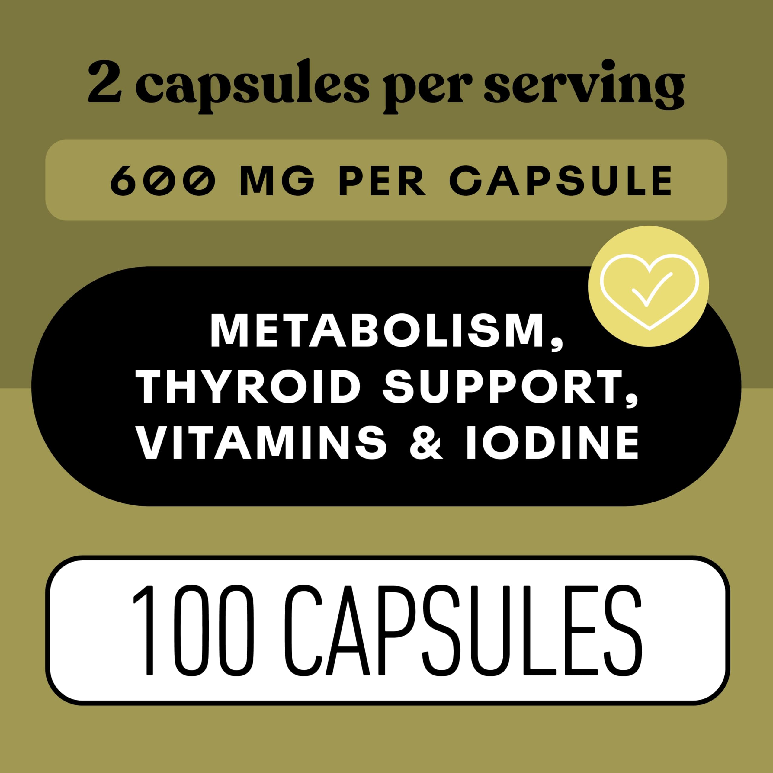 Complete Natural Sea Kelp Capsules: lista de ingredientes sin gluten ni azúcares.