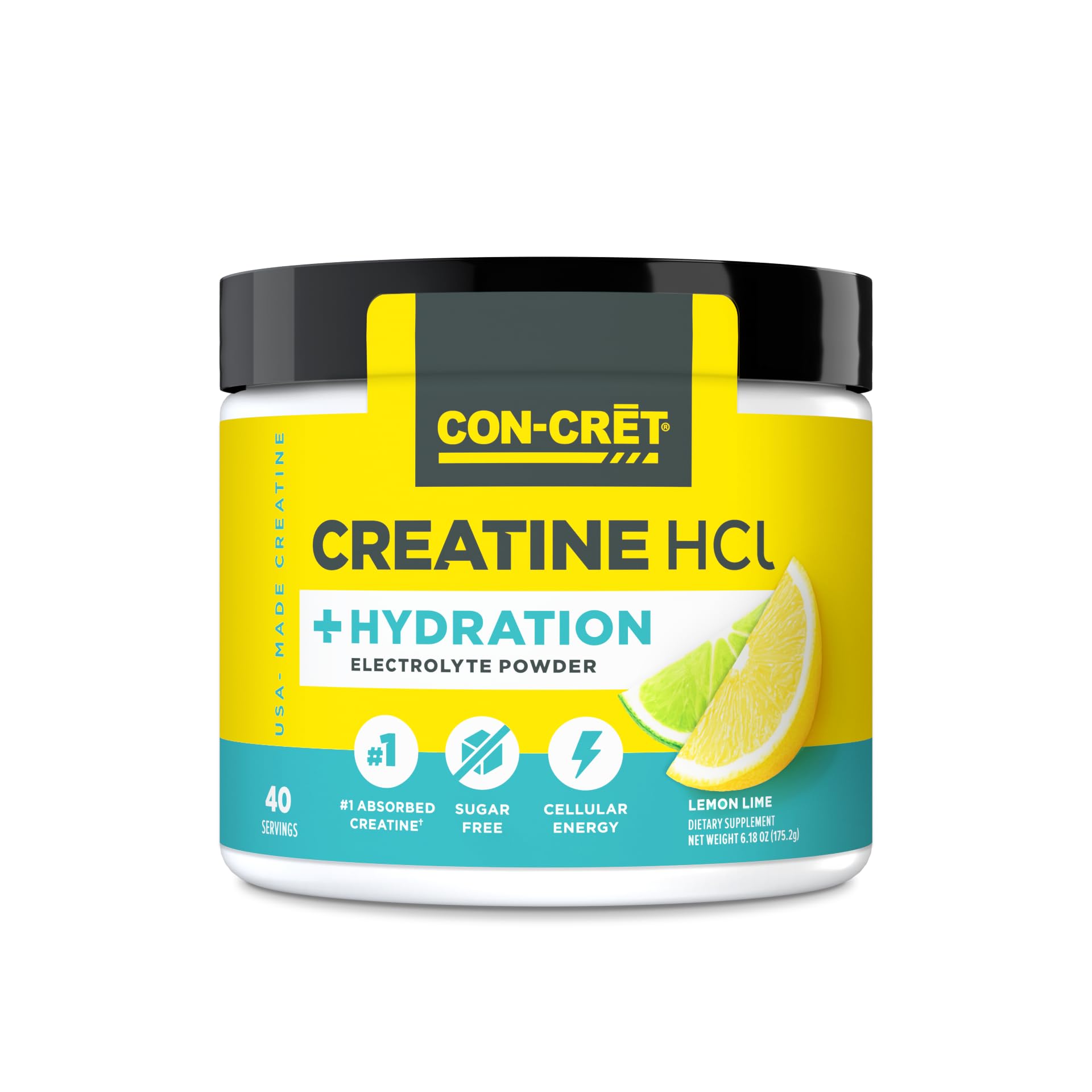 CON-CRET Creatine HCl con sabor limón-lima para hidratación durante entrenos