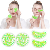 Conbella almohadillas de gel para ojos, vista frontal de las piezas reutilizables.