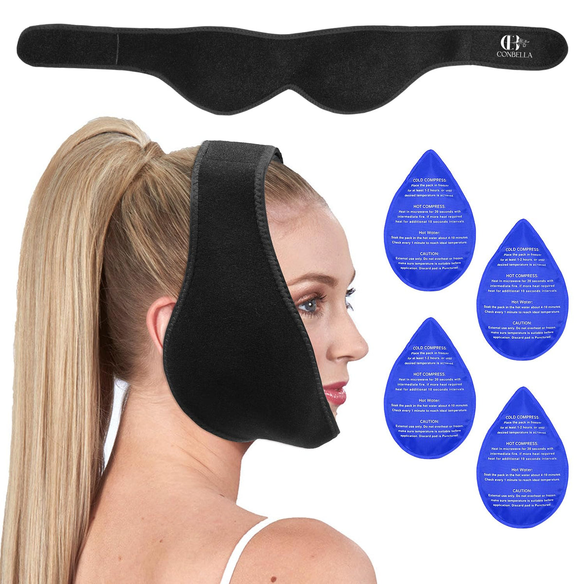 La banda CONBELLA para la cabeza con enfriamiento, ideal para dolor dental