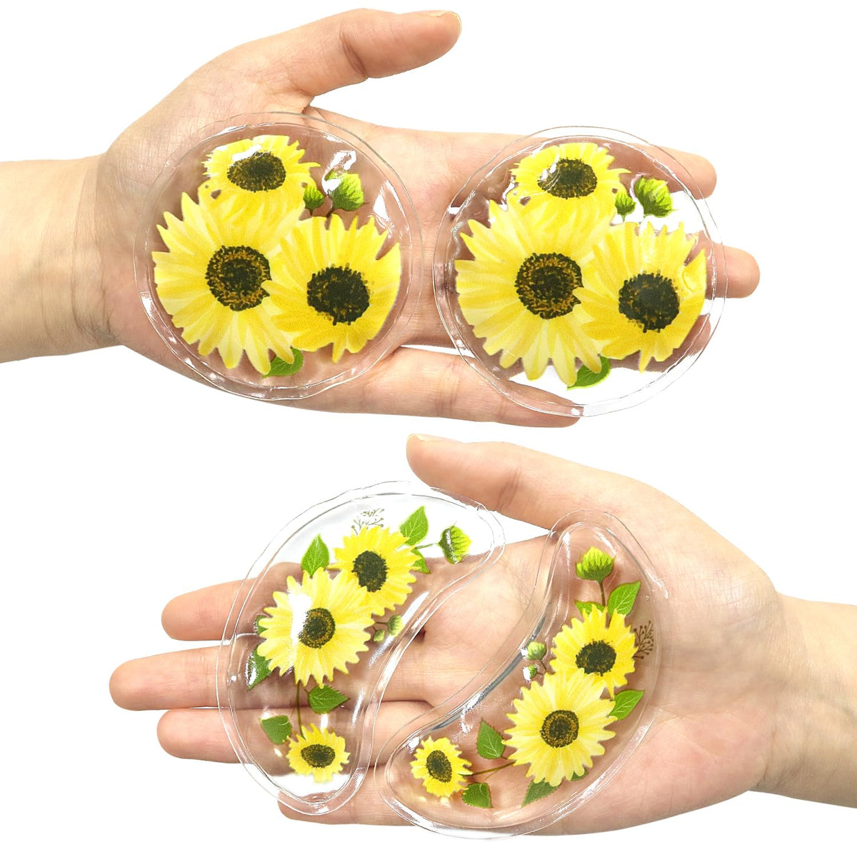 ConBella conjunto de 4 almohadillas de gel para ojos, cobertura total para alivio suave.