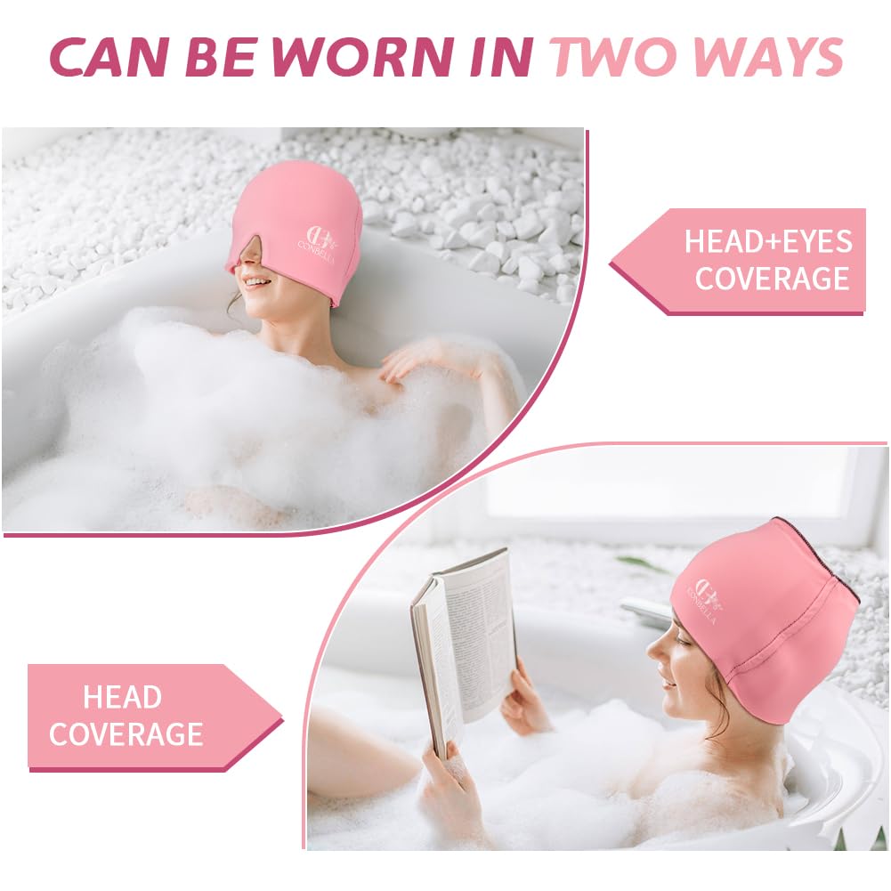 Conbella gorro uso-diario: ideal para migrañas, ojos hinchados y estrés.