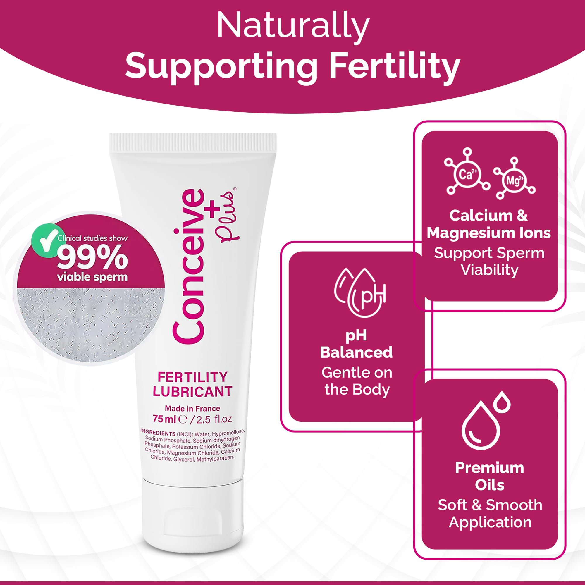 Conceive Plus: envase portátil ideal para viajes y uso discreto.