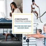 Consult Health Creovate Creatina Monohidrato Gomitas 5g trasera de la botella, control de ingredientes