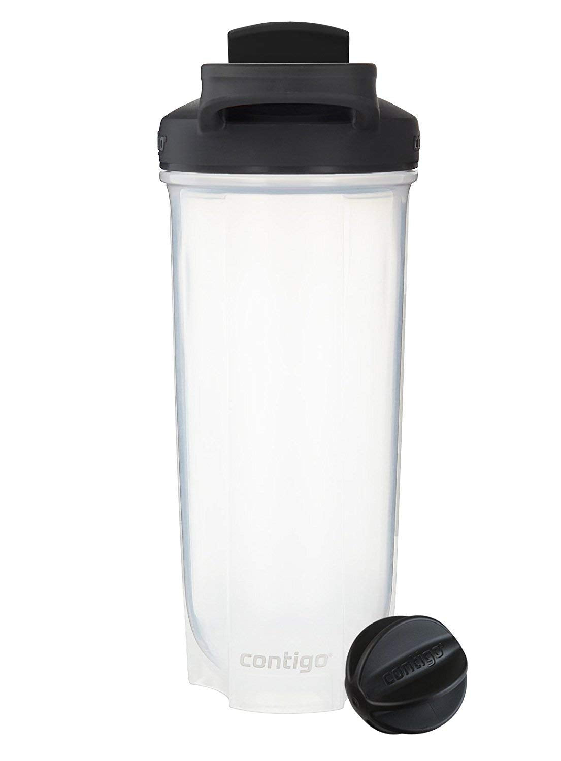 Contigo Shake & Go Fit, fondo redondeado de botella negra, mezcla más suave.