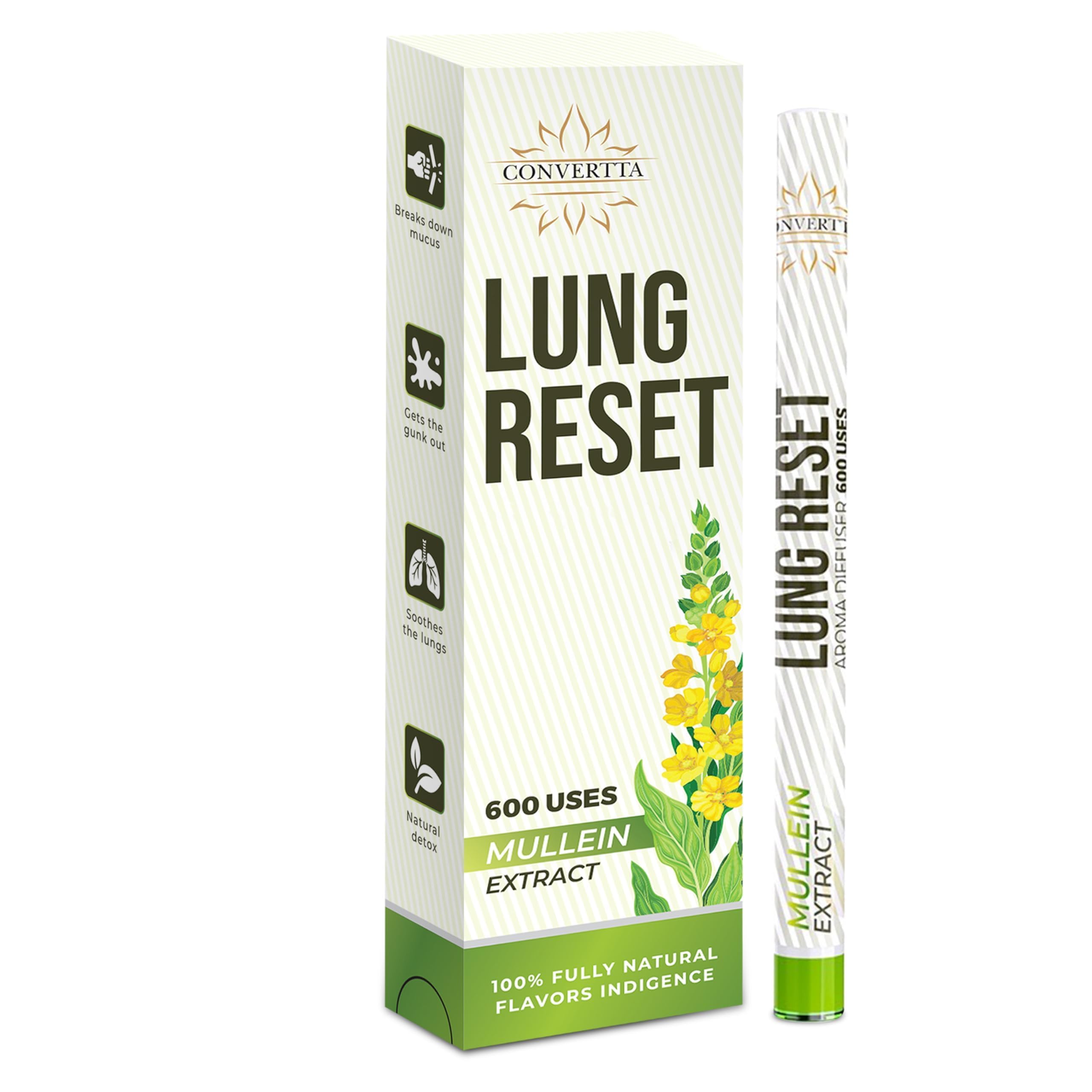 CONVERTTA difusor mullein para detox pulmonar con aroma suave durante horas.