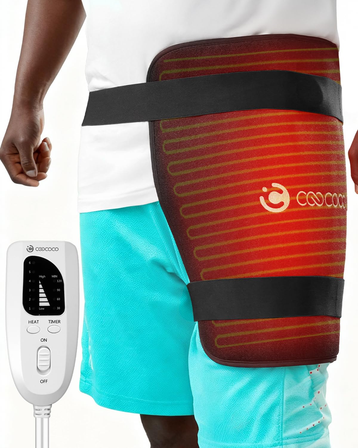 CooCoCo: almohadilla de calor para cadera con alivio rápido y cobertura amplia.