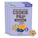 CookiePal: empaque de galletas orgánicas para perros con sabor a calabaza y arándano.