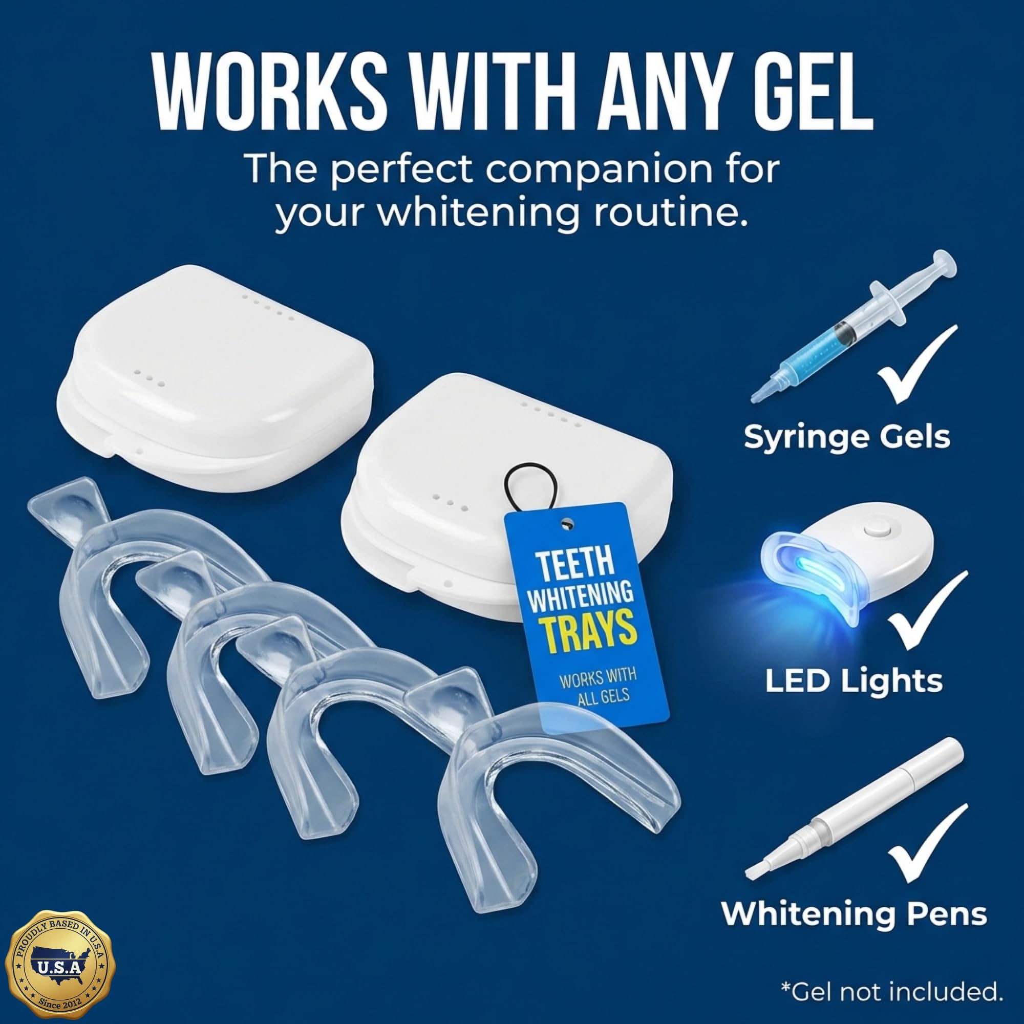 Cool Teeth Whitening: kit completo con almacenamiento higiénico para mantener bandejas limpias.