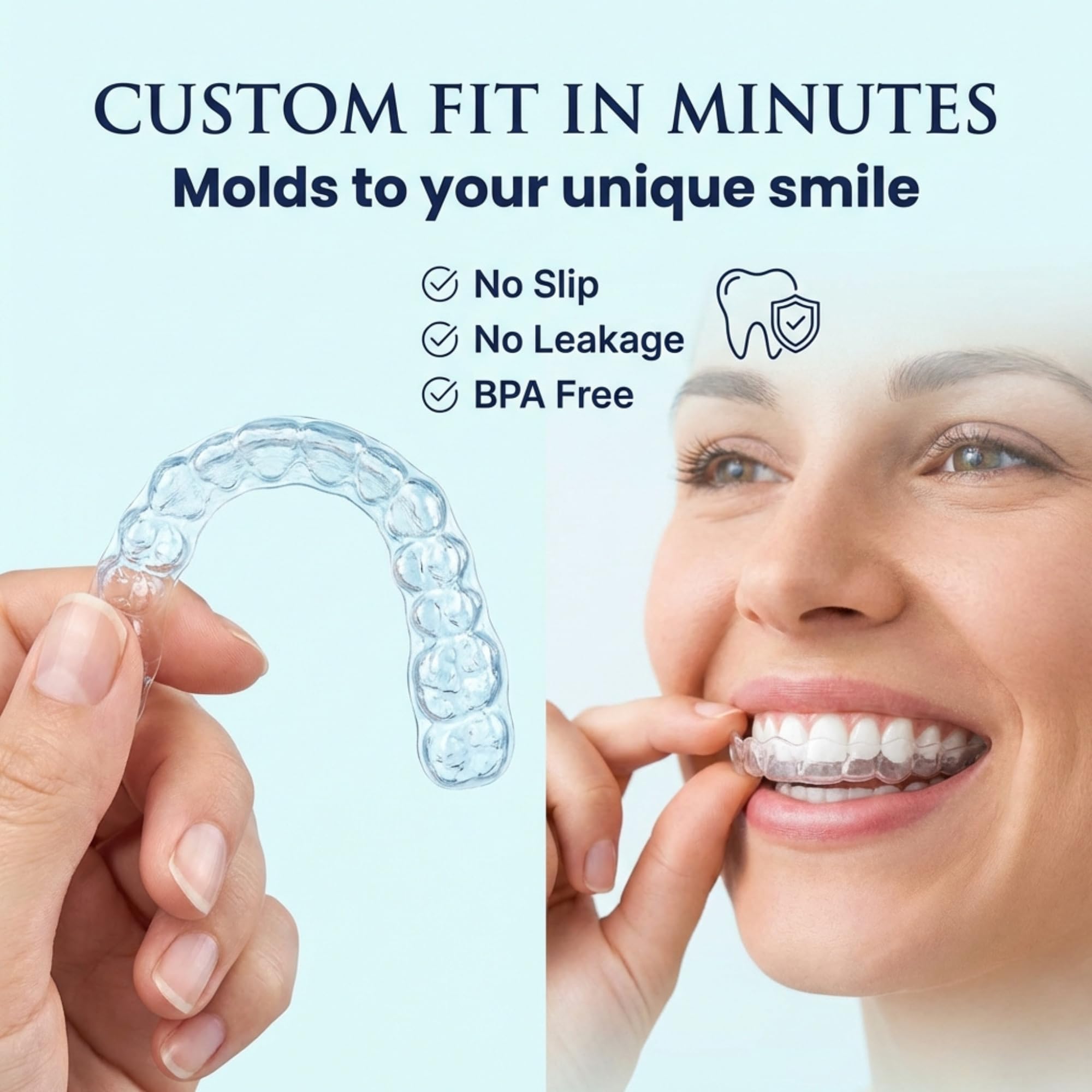Cool Teeth Whitening: material silicona apto para alimento, seguro y duradero.