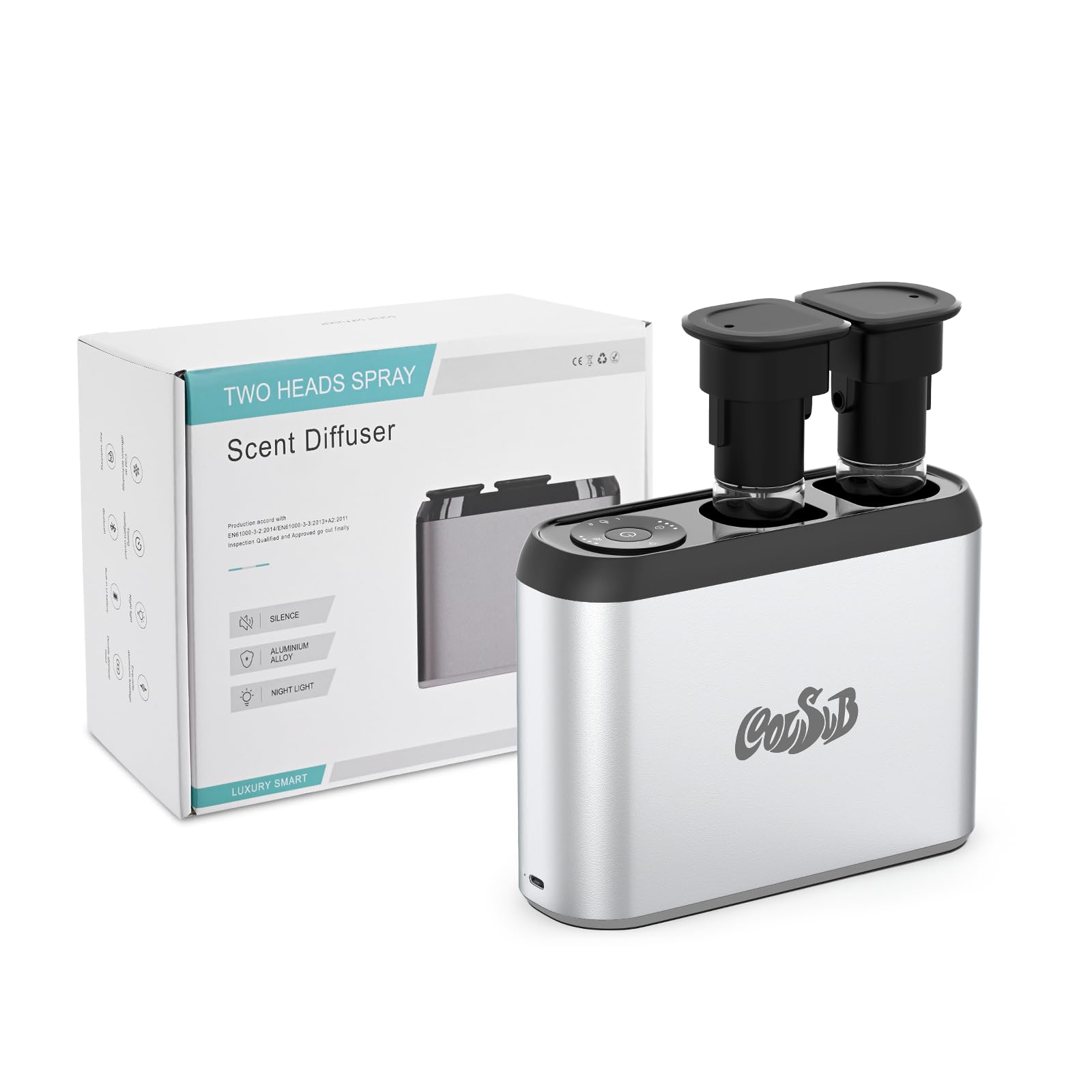CoolSub difusor aroma de aluminio, diseño duradero y elegante para cualquier ambiente.