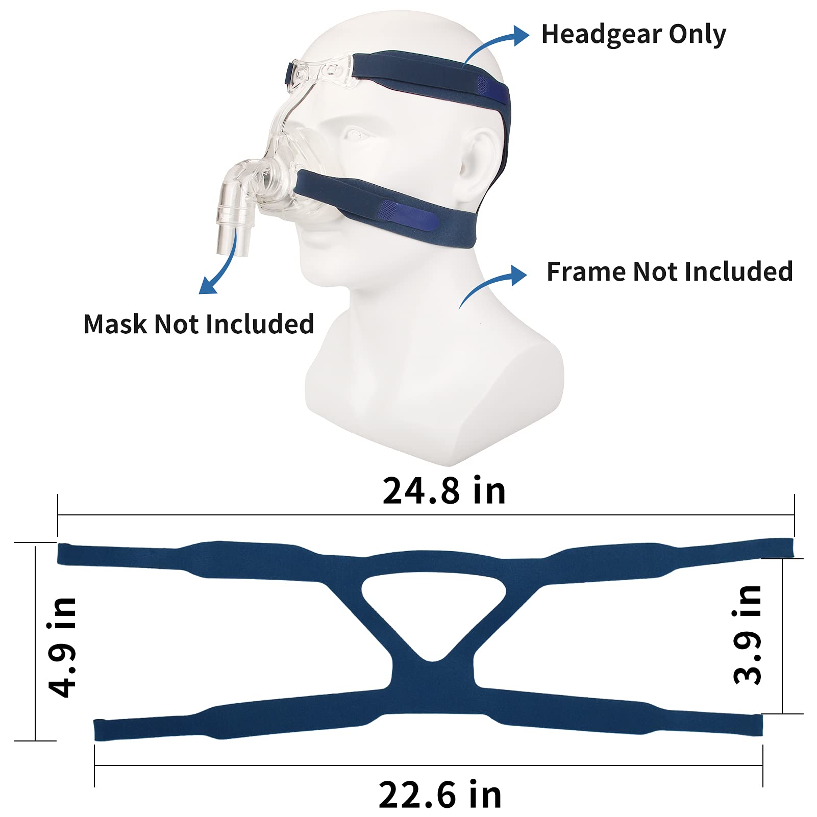 COONLINE repuesto azul para máscara CPAP, duradero y lavable.