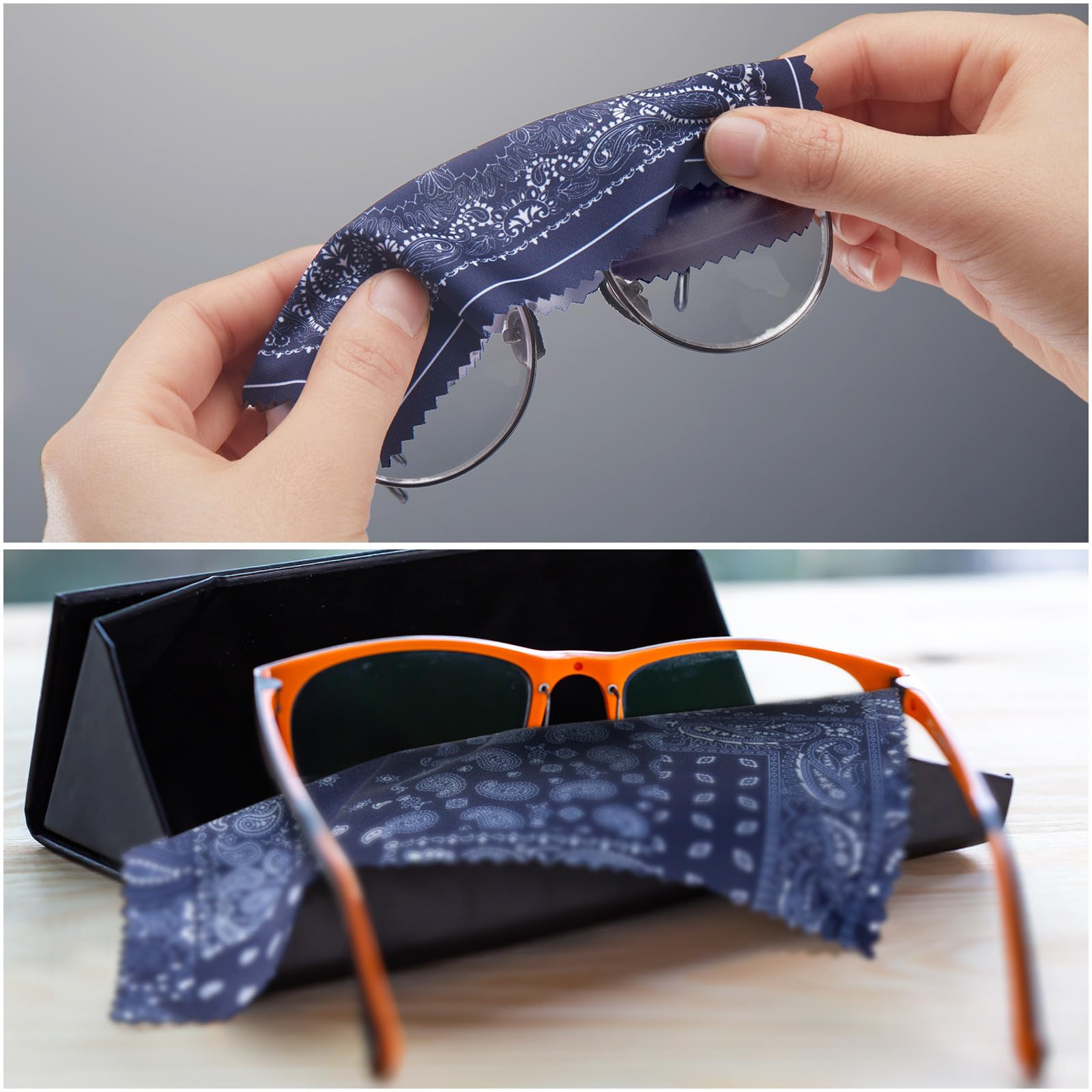 Paño versátil Copkim, apto para gafas y dispositivos, diseño colorido fácil de distinguir.