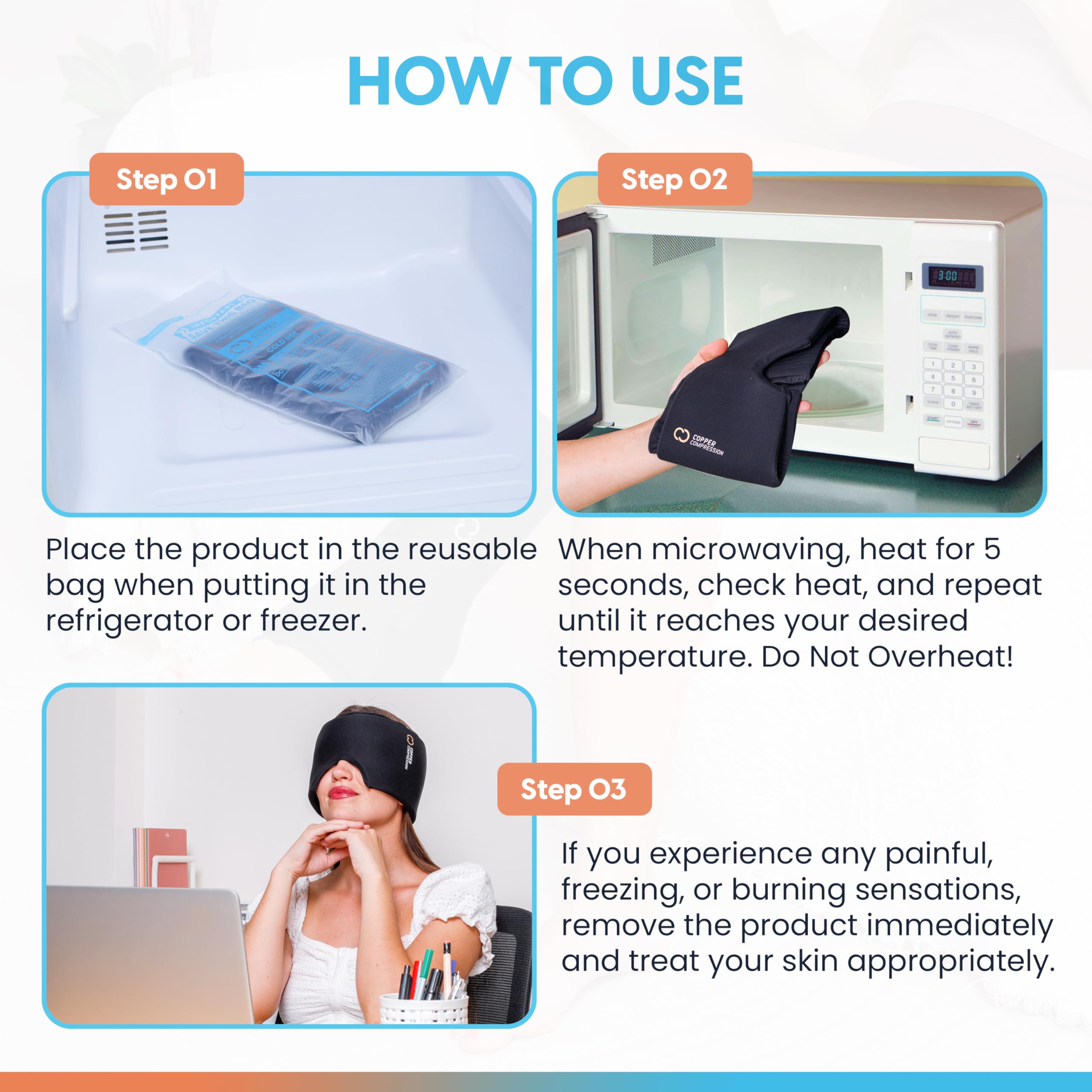 CopperFreeze Cap empaquetado en caja, ideal regalo para personas con migrañas.