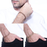 Pulsera Coppervast de cobre trenzado con diseño abierto, ajuste cómodo.