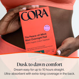 Cora, absorción rápida para mantenerse seca durante horas