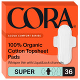 Cora: paquete de compresas Super, práctico para llevar todo el día.