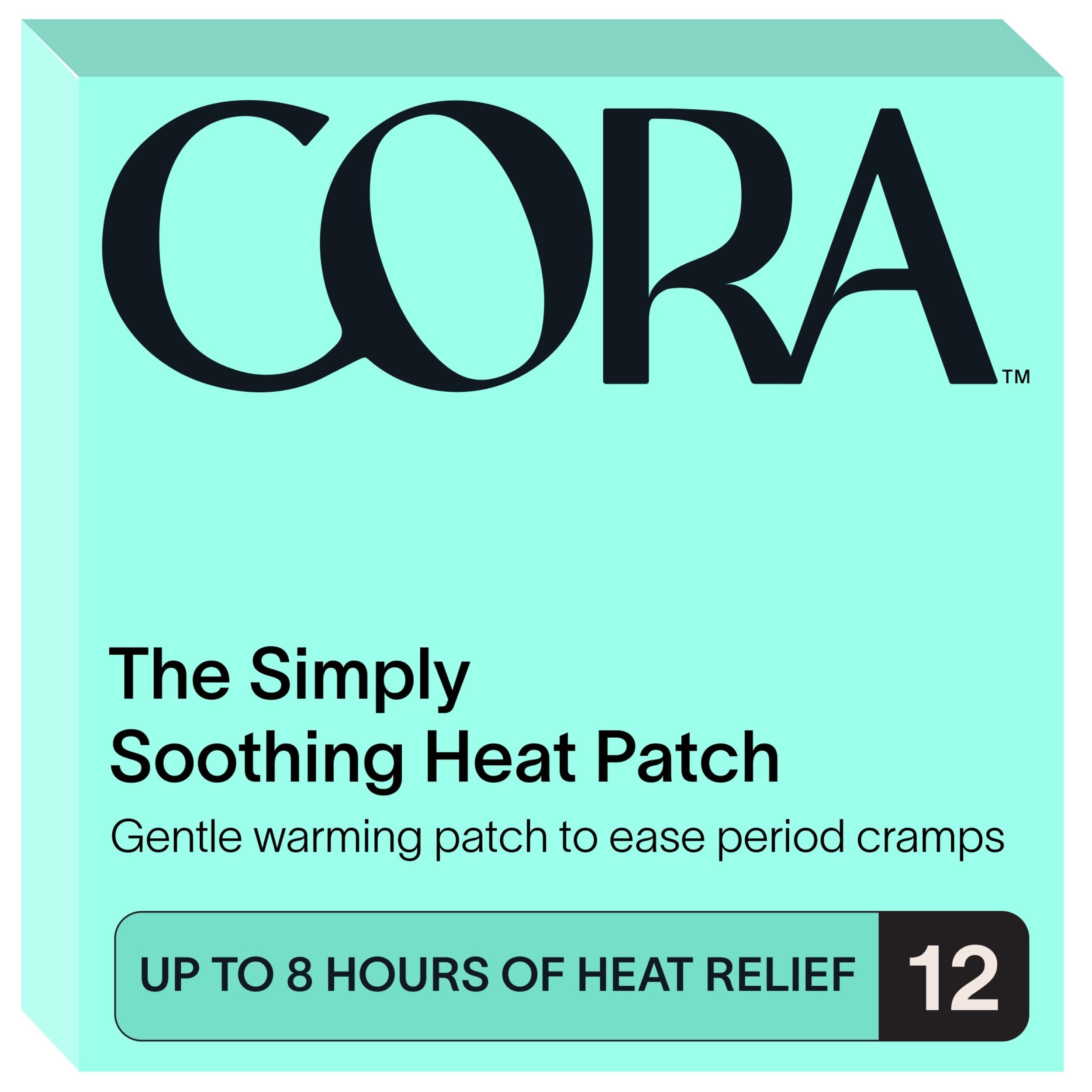 Parche de calor Cora para aplicación suave bajo la ropa interior.
