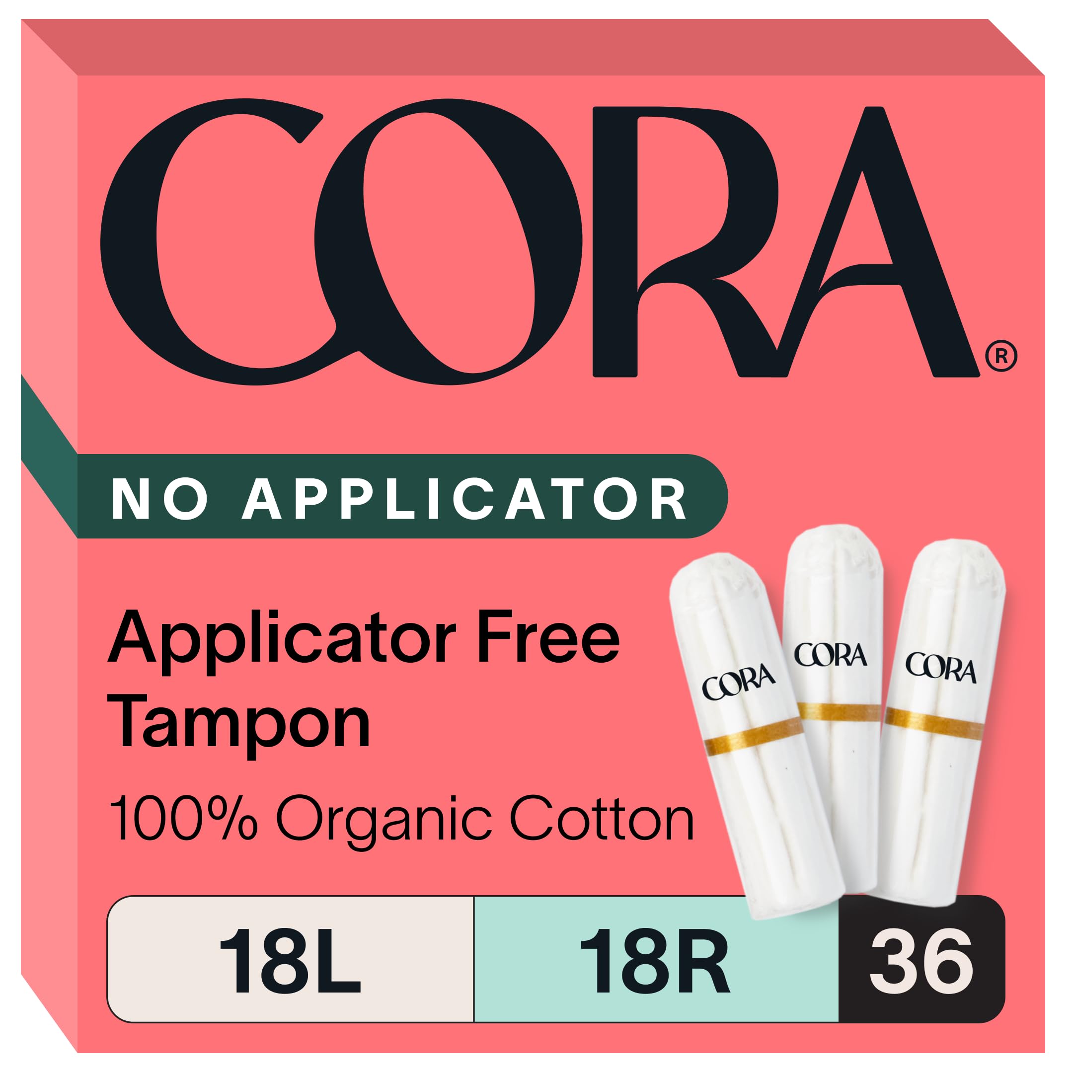 Tampón Cora sin aplicador, enfoque cómodo para uso diario y absorción confiable