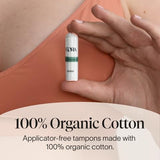 Tampón Cora orgánico regular, diseño centrado en el cuerpo para mayor comodidad