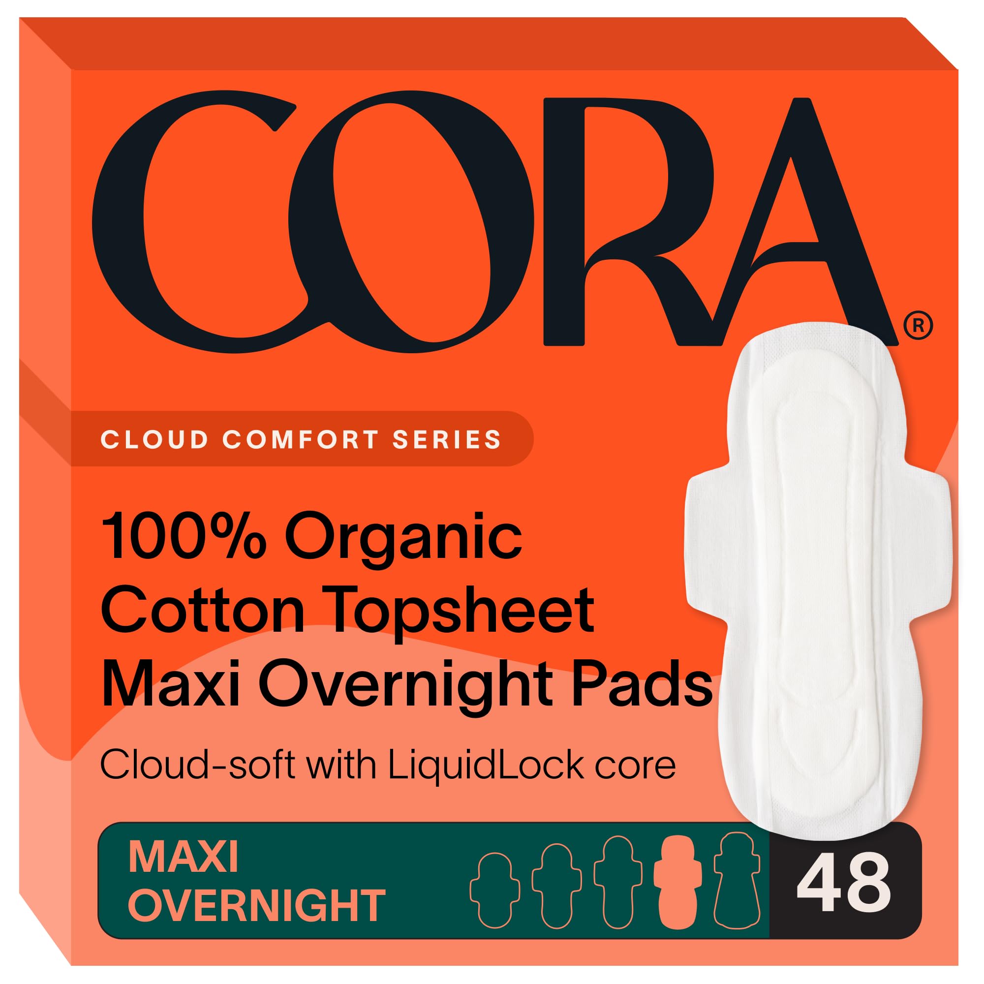 Cora, almohadilla nocturna con topsheet orgánico en frente para suavidad duradera
