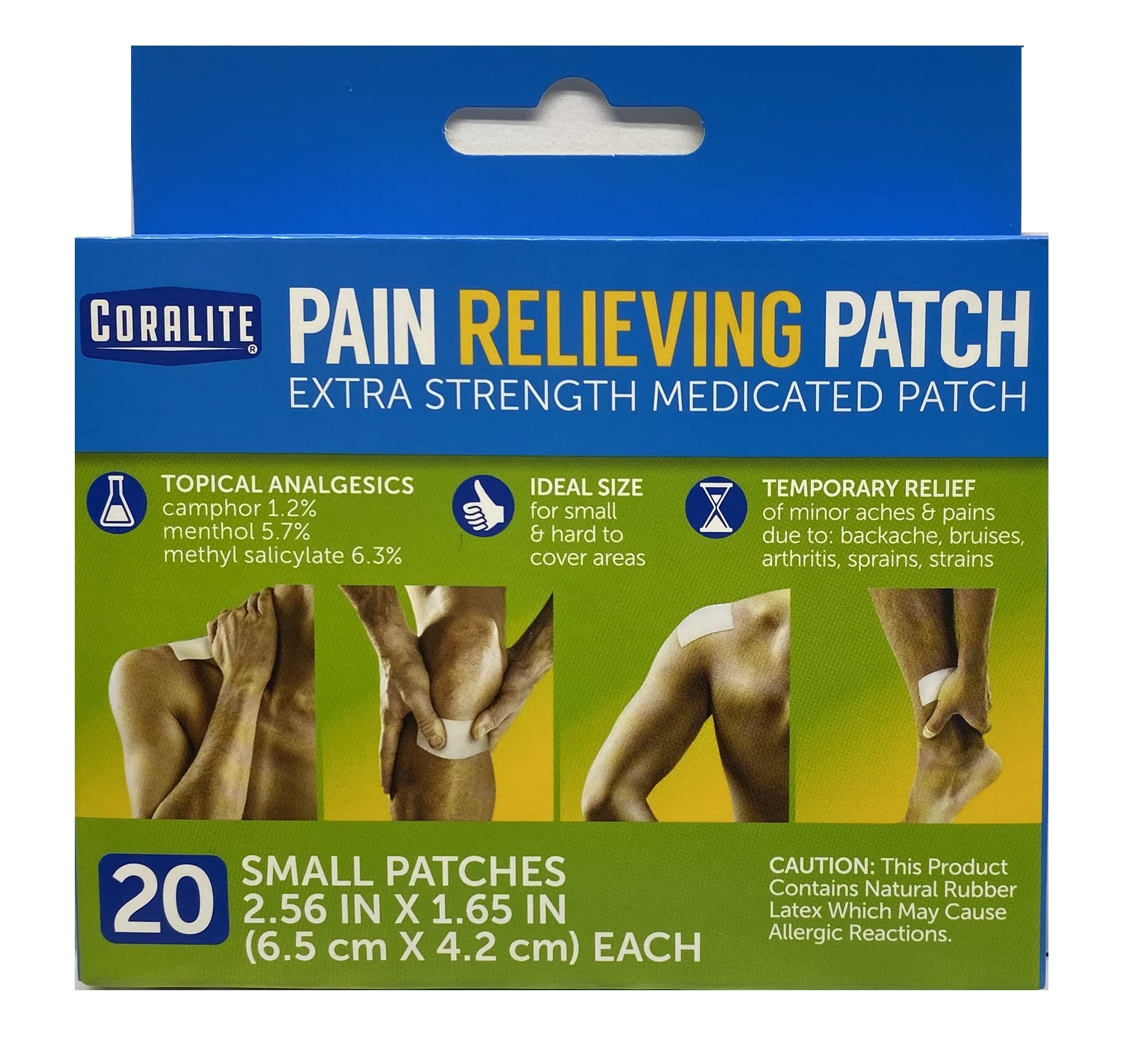 Coralite parche alivio rápido para dolor articular, aplicado en la zona afectada.