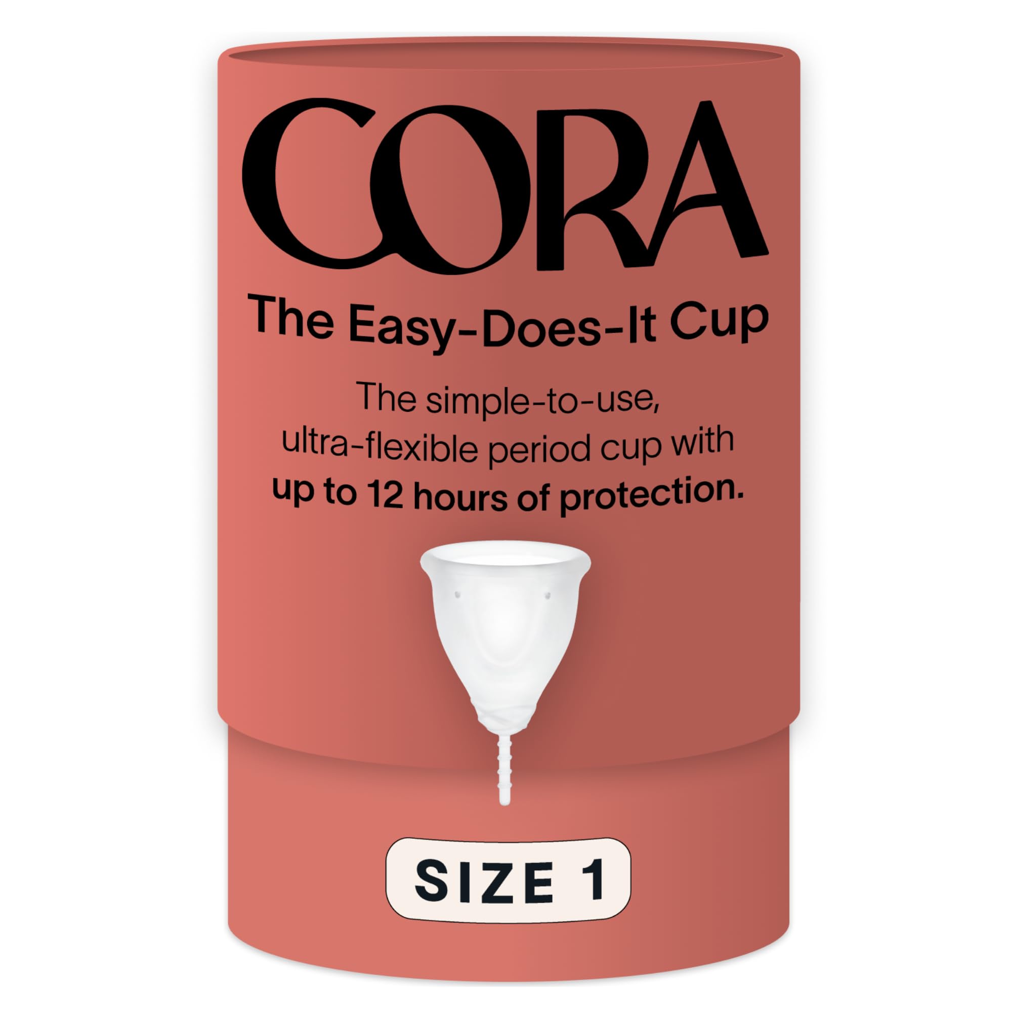 Cora Copa Menstrual Tamaño 1, cómodo para uso diario y reutilizable.