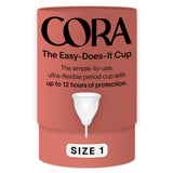 Cora Copa Menstrual Tamaño 1, cómodo para uso diario y reutilizable.