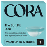 Cora disco menstrual ajuste suave, comodidad durante el uso.