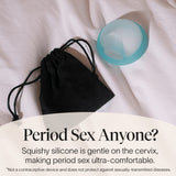 Cora disco menstrual cervix suave, mayor comodidad.