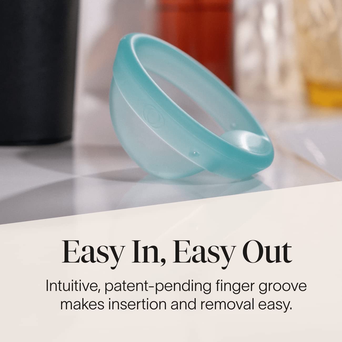 Cora disco menstrual silicona médica suave, tacto cómodo.