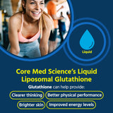 Gotero de Core Med Science Glutatión liposomado para dosificación precisa.