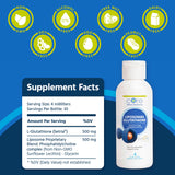 Líquido ámbar de Core Med Science Glutatión liposomado, absorción rápida.
