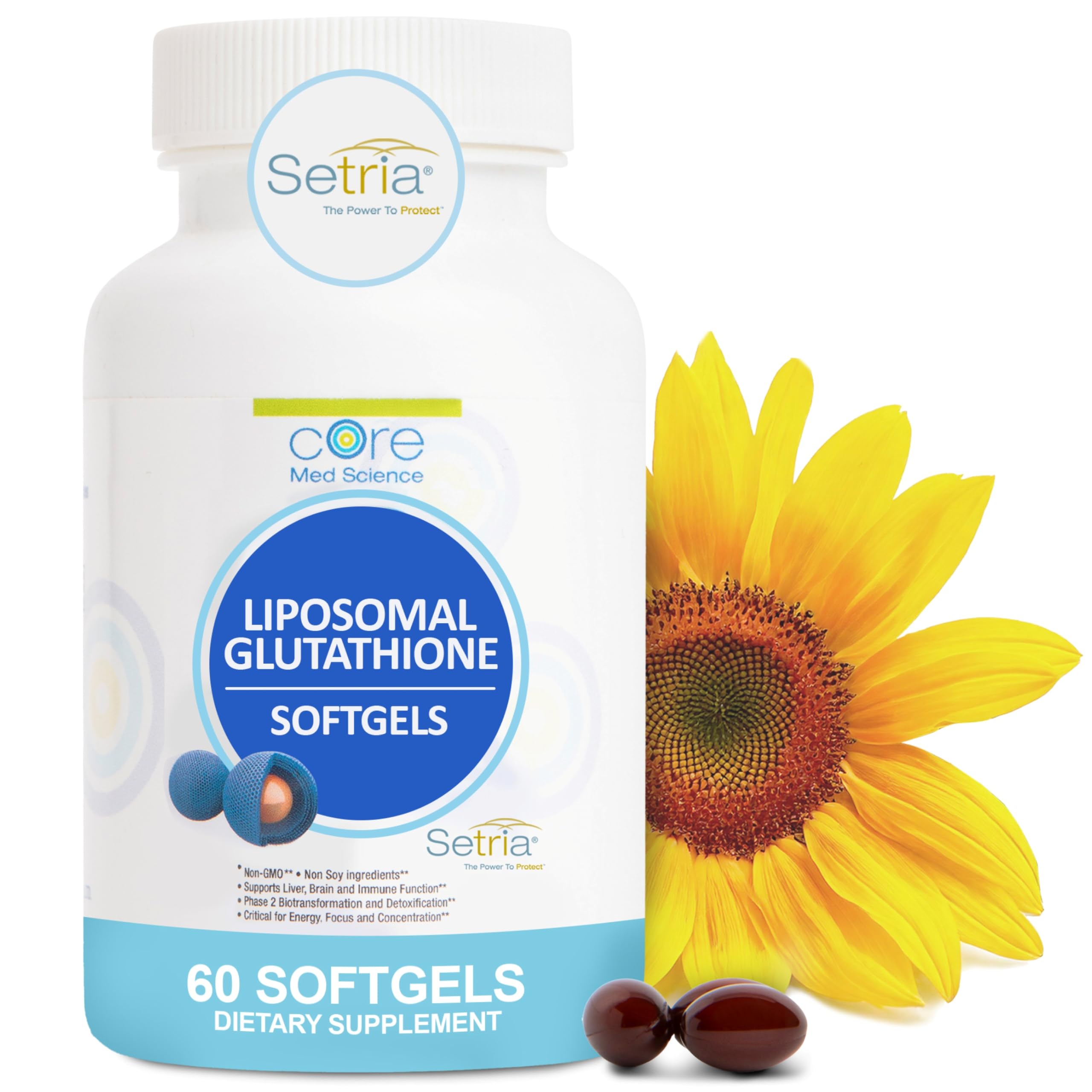 Core Med Science glutatión liposomal en botella, toma diaria potencialmente fácil