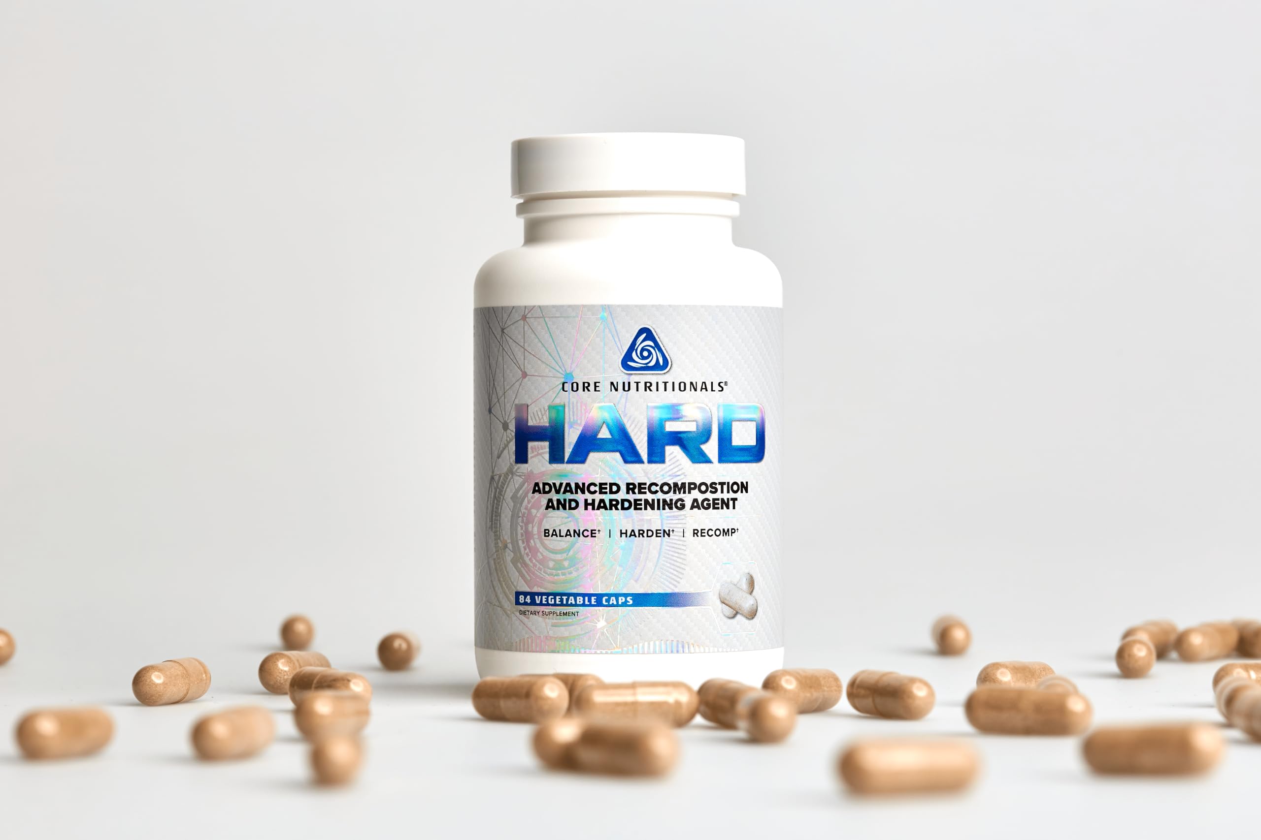 Core Nutritionals Hard Recomposition Agent: empaque frontal destacando la fórmula.
