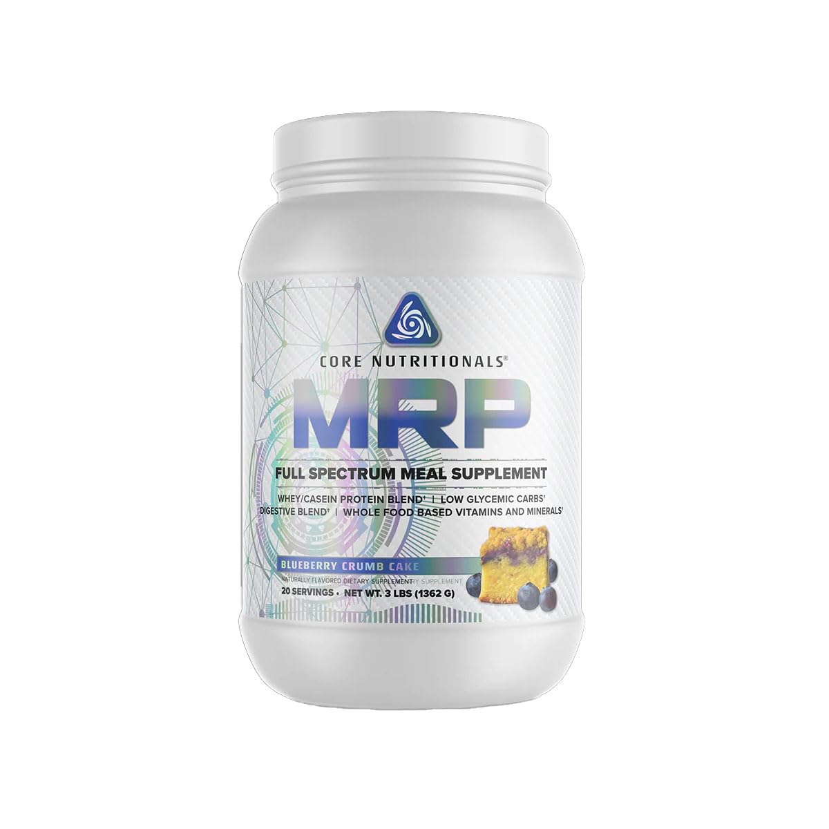 Core Nutritionals MRP envase arandano crumble, fuente de proteína para reemplazo de comida