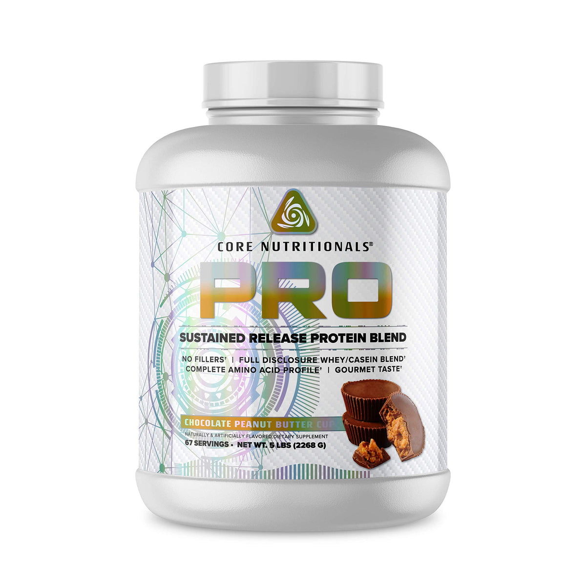 Core Nutritionals PRO Gourmet Proteína whey, sabor chocolate mantequilla de maní, ideal para recuperación post entrenamiento.