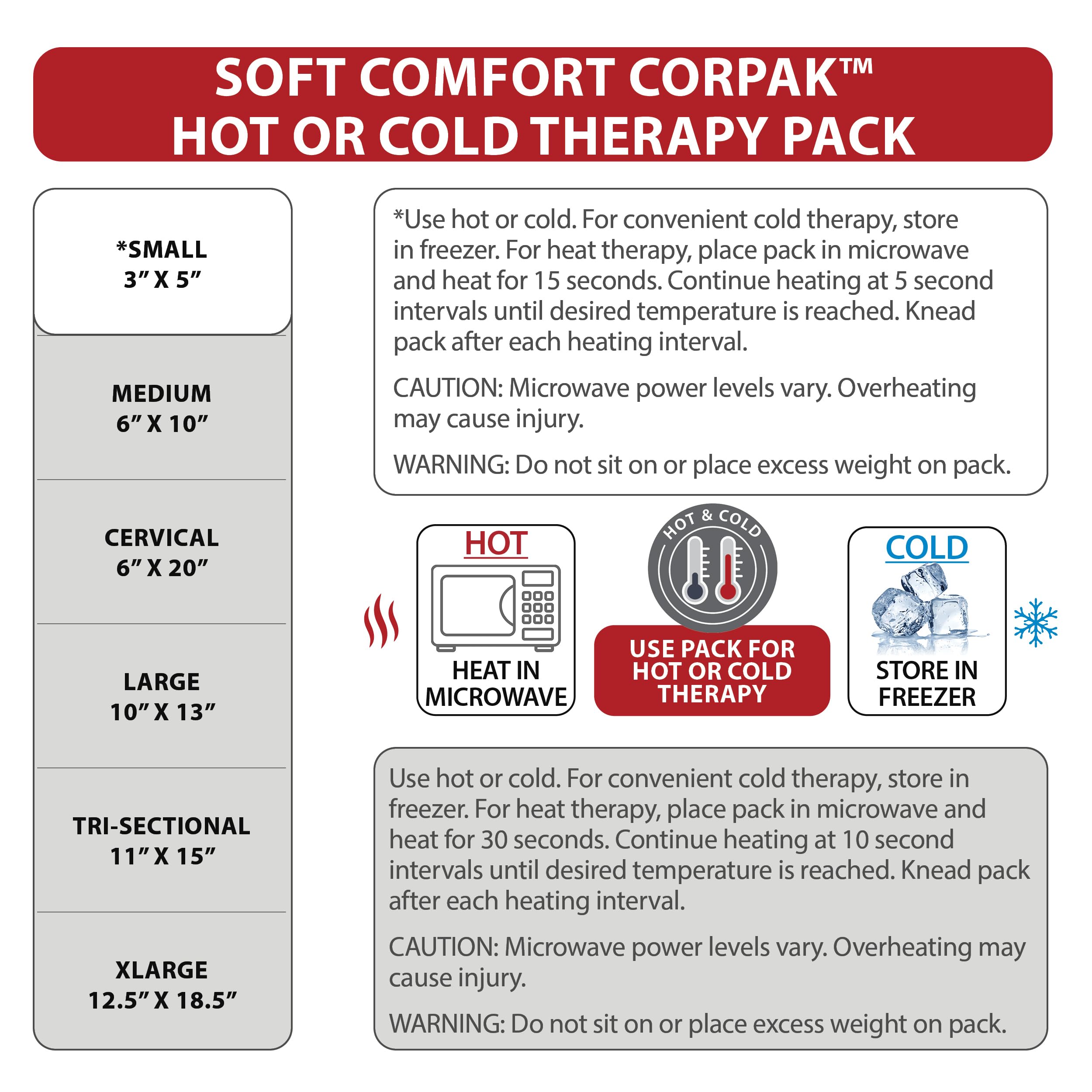 Core Products CorPak, exterior no frost, evita sudor y molestias en la piel.