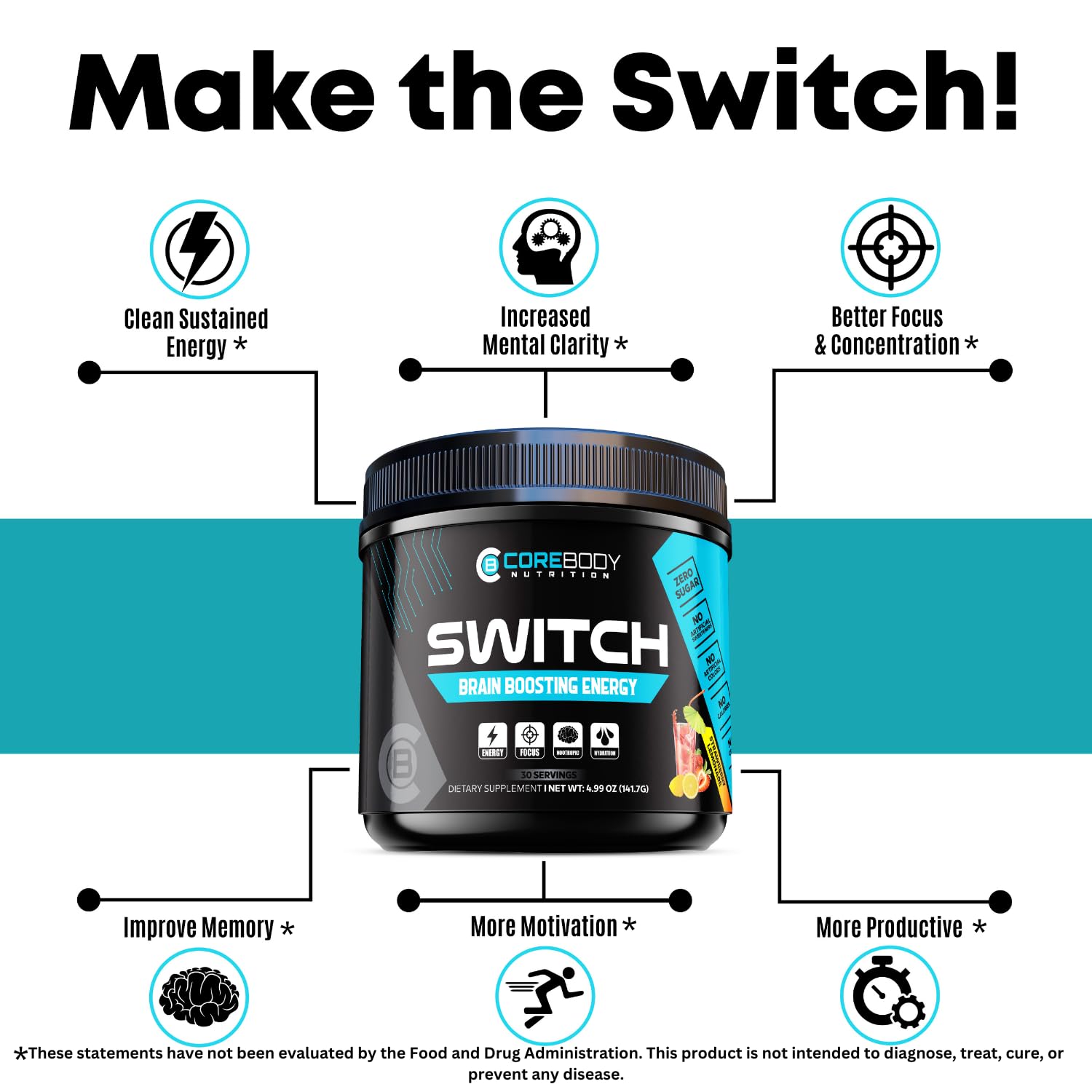 CoreBody Switch cuchara-dispersion: medido sin grumos para uso rápido.
