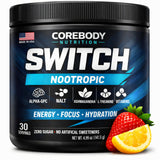CoreBody Switch polvo-energizante: energía limpia para concentrarte durante el día.