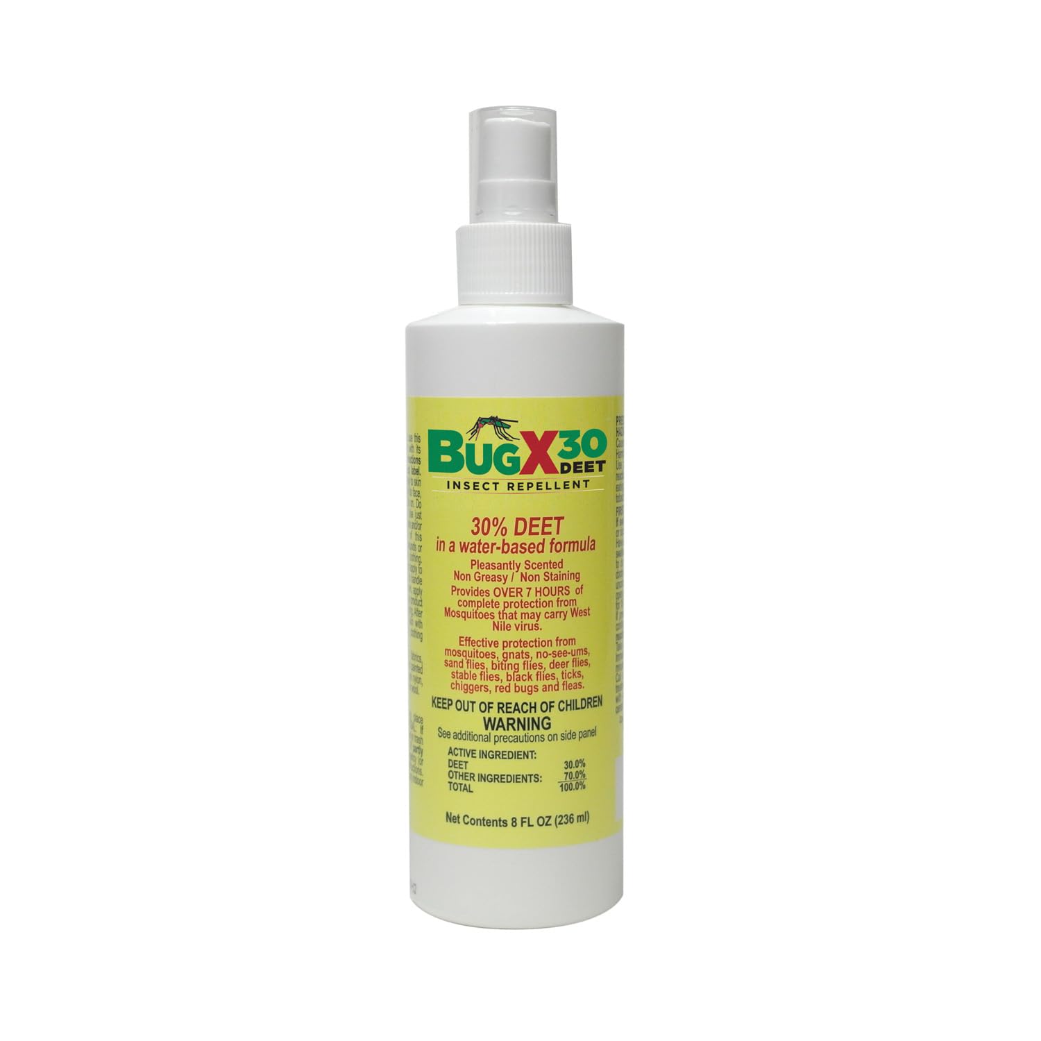 Botella CoreTex Bug X 30, vista frontal, protección contra insectos al aire libre.
