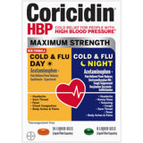 Coricidin HBP: botella dosis diurna, alivio diario sin descongestionante.