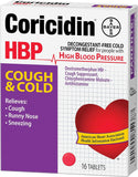 Coricidin HBP sin descongestionantes, útil para resfriado