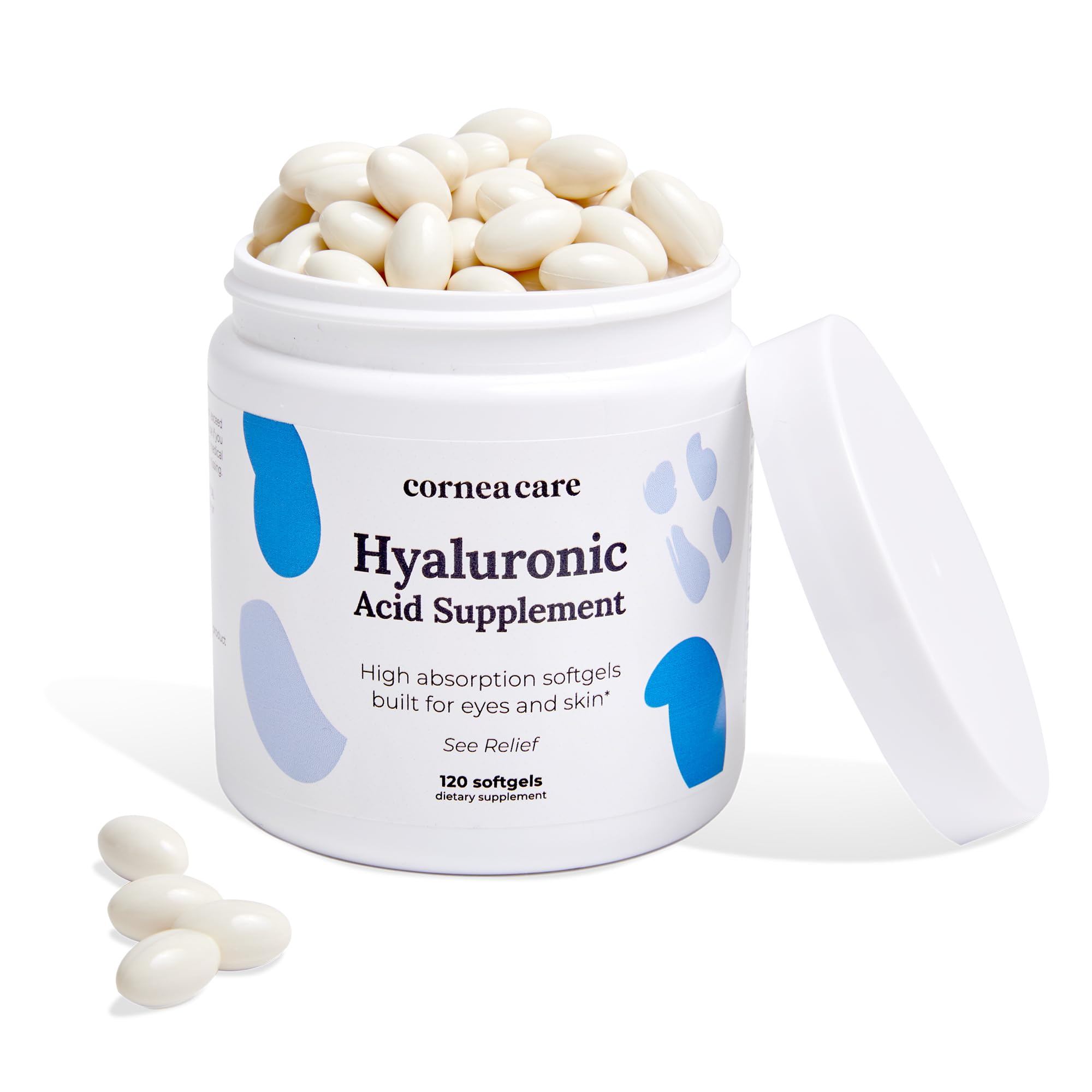 CorneaCare: cápsulas de ácido hialurónico de alta absorción para hidratación ocular.